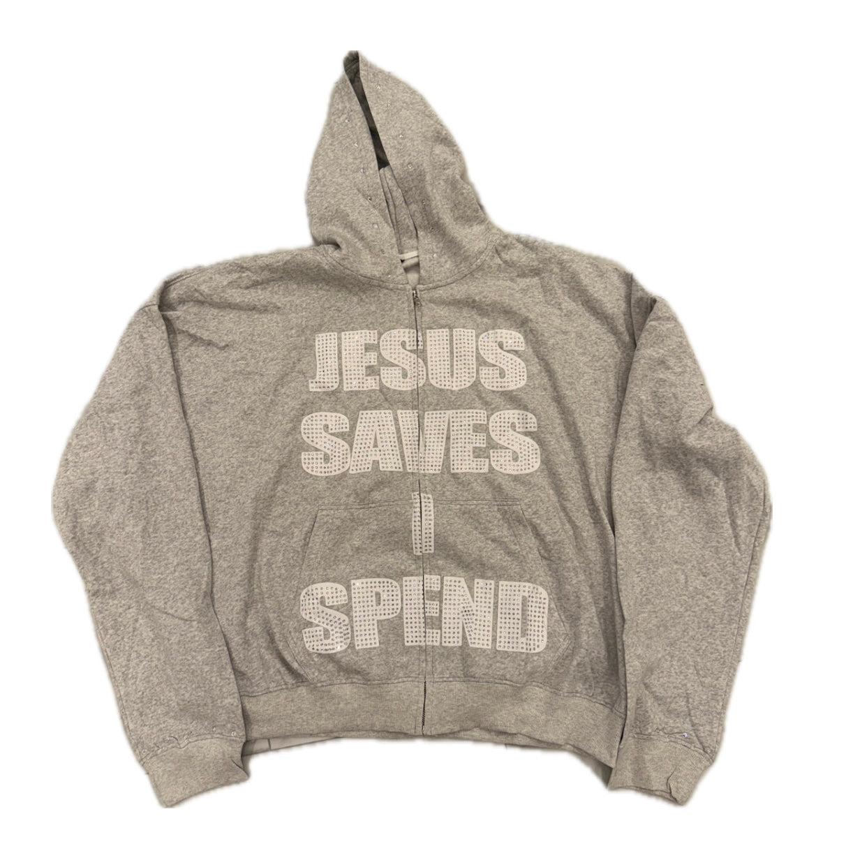 JSIS Rhinestone Zip Up “Grey”