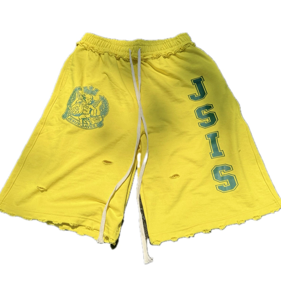 JSIS 3/4th sweat shorts Yellow