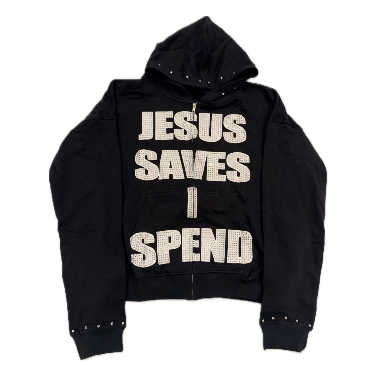 JSIS Rhinestone Zip Up “Black”