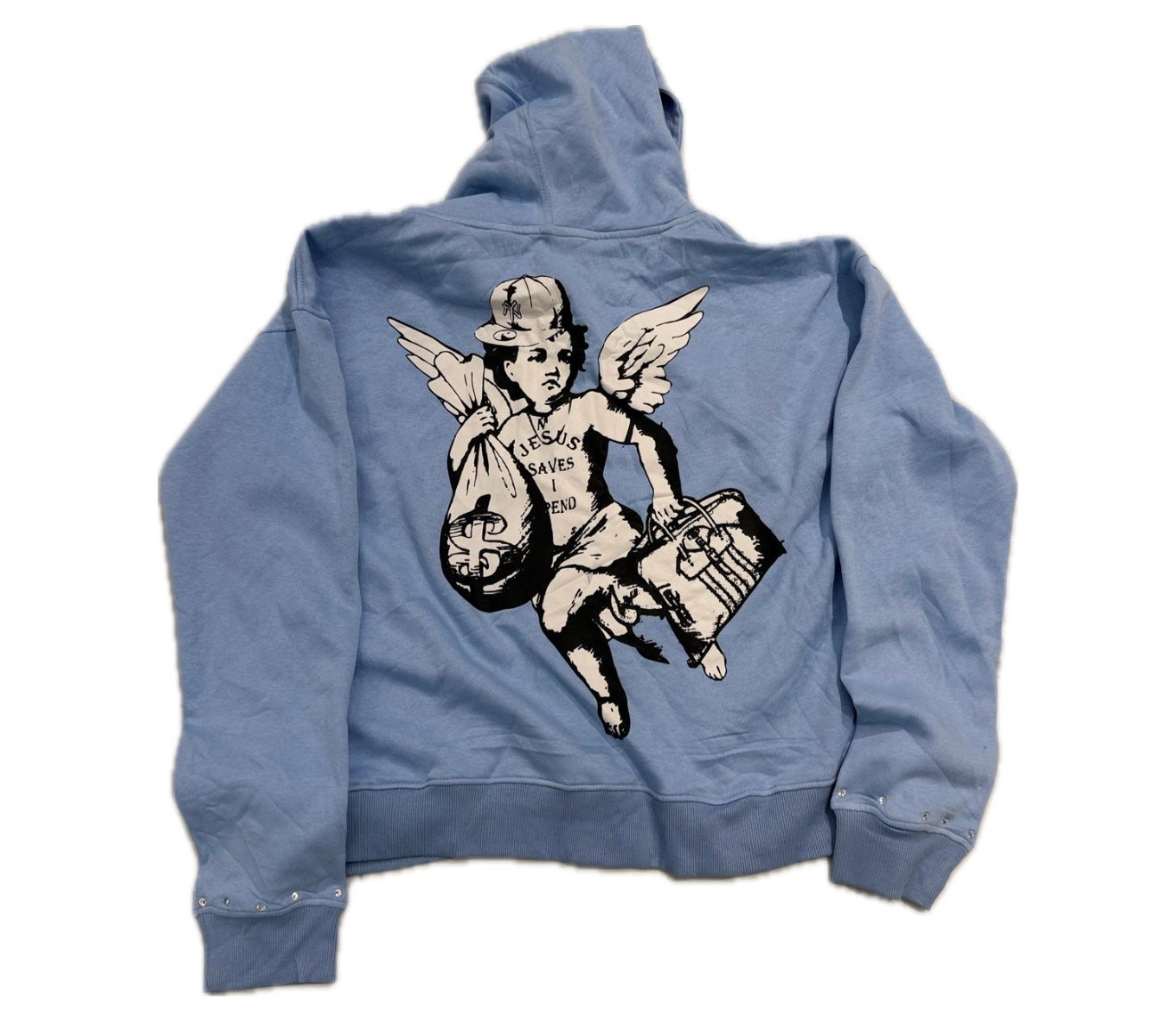 JSIS Rhinestone Zip Up “Baby Blue”