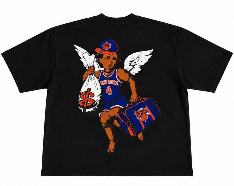 Jesus Saves Knicks Spend Black Tee