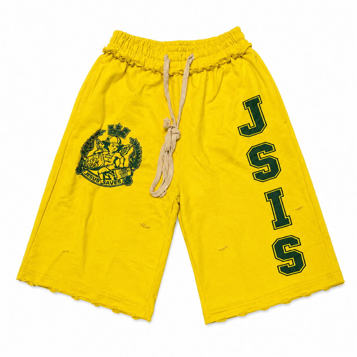 JSIS 3/4th sweat shorts Yellow