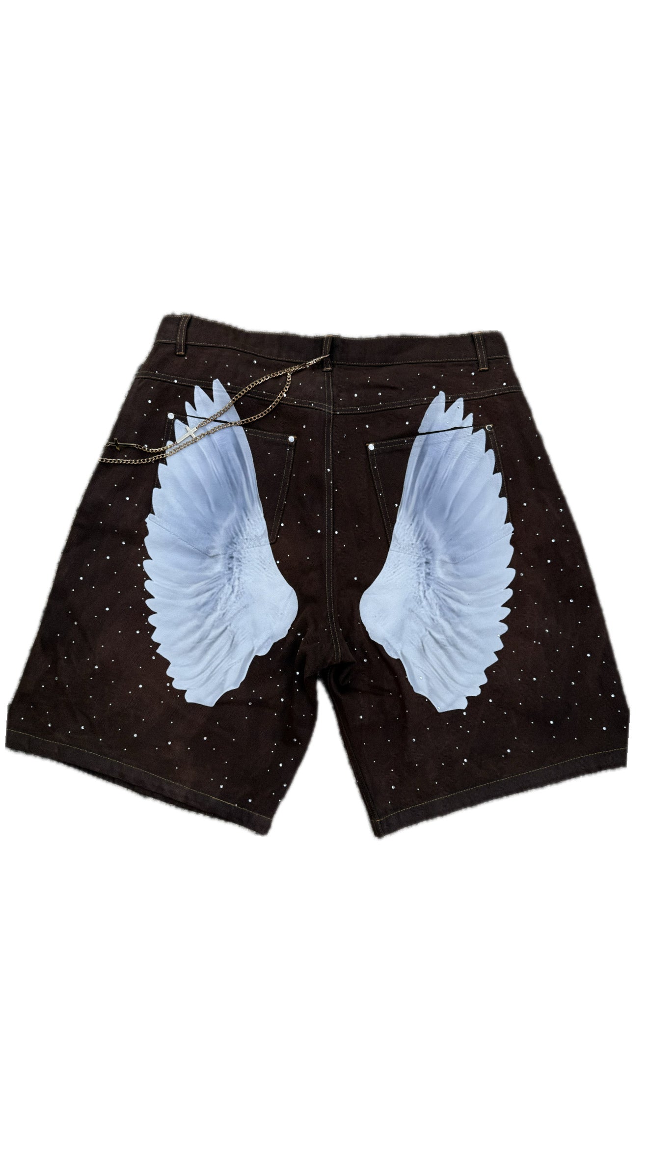 JSIS Rhinestone shorts brown